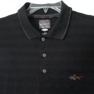 Greg Norman for Tasso Elba Mens L/S Black Golf Polo Shirt NWOT - Size L